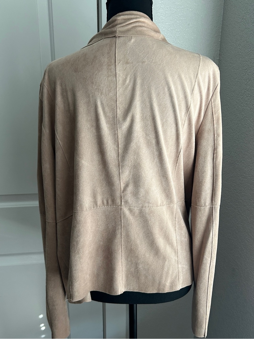 Bagatelle Lightweight Open-Front Waterfall Faux Suede Jacket - Picture 4 of 5